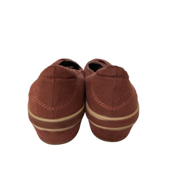 Grasshoppers Womens Size 6M Red Canvas Wedge Slip-On Shoes  With Elastic Straps - Picture 4 of 7